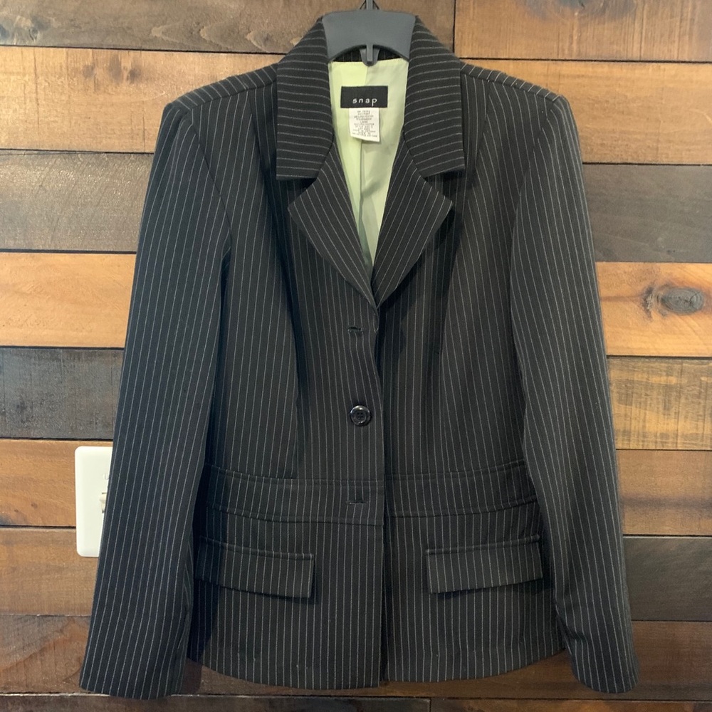 Pinstripe Black and White Blazer